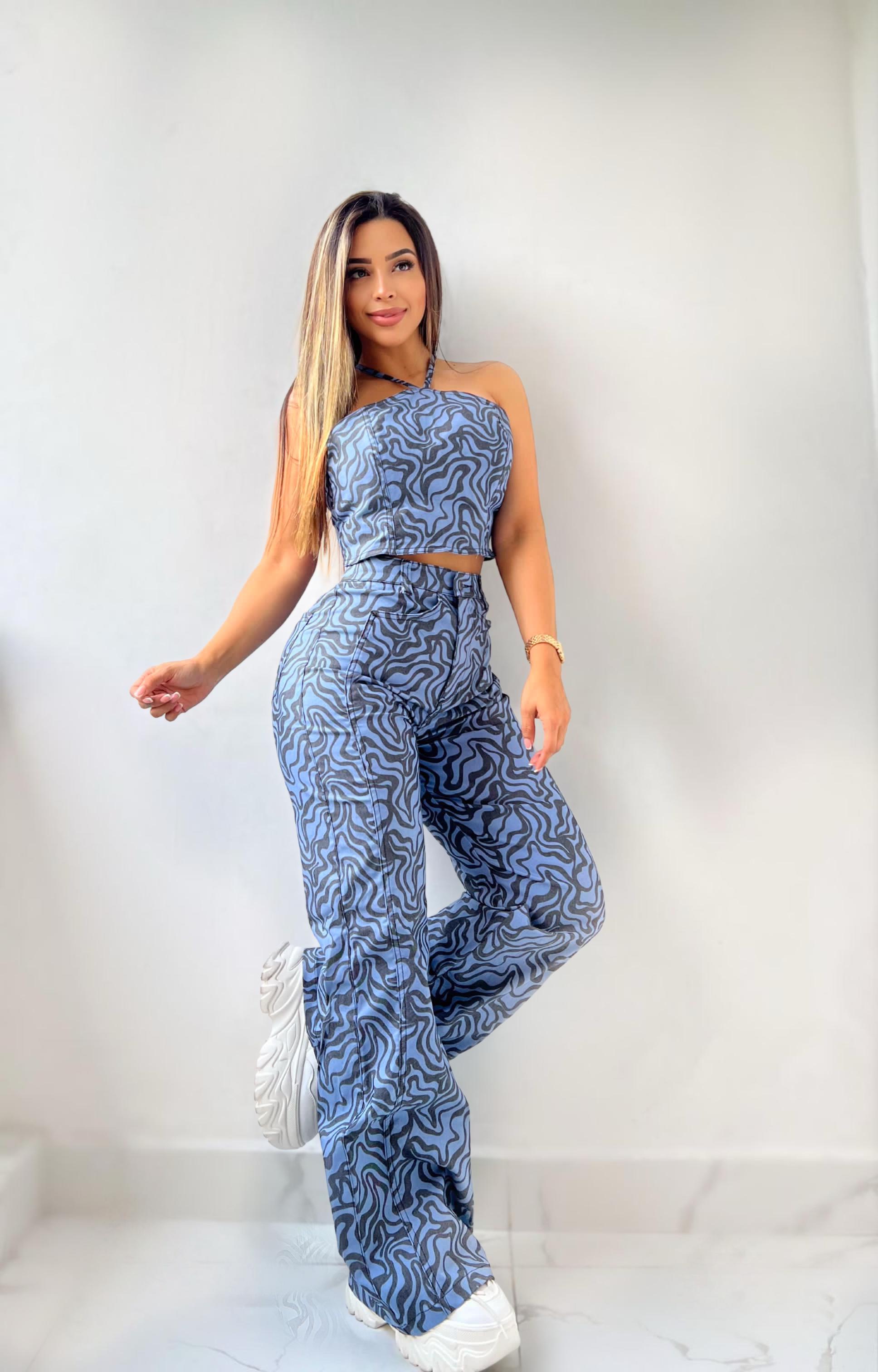 SET AZUL PATRONES