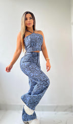 SET AZUL PATRONES
