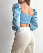 BLUSA MANGAS AZUL