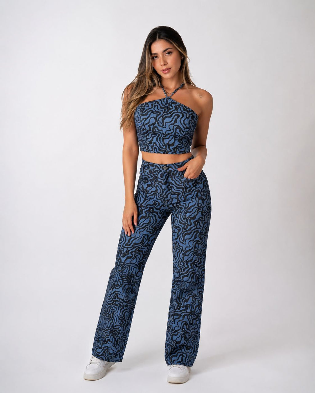 SET AZUL PATRONES