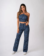 SET AZUL PATRONES